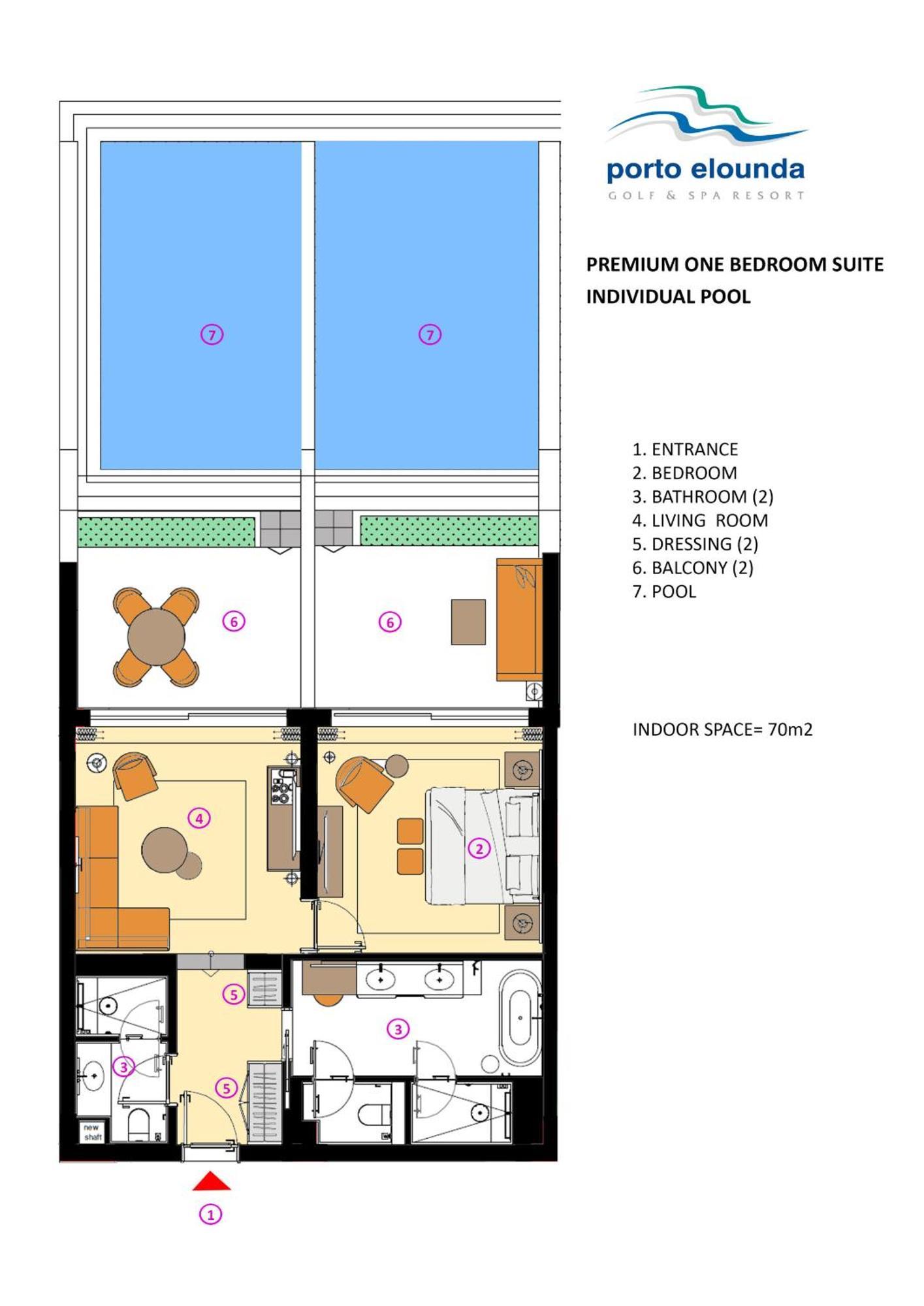 Premium Familiensuite mit 1 Schlafzimmer und eigenem Pool
