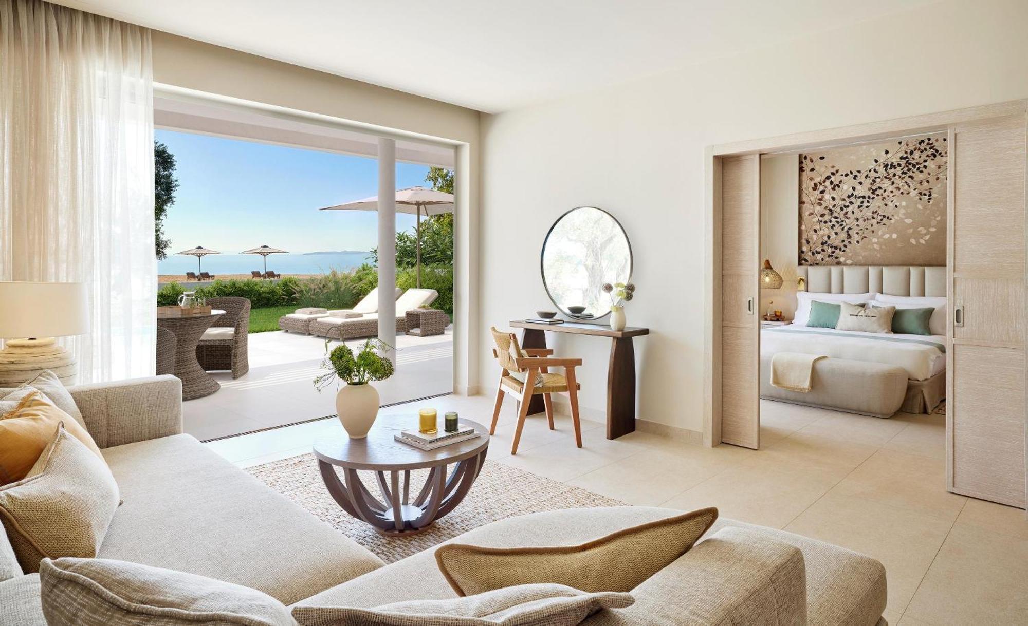 Deluxe Bungalow-Suite mit 2 Schlafzimmern, eigenem Garten und Meerblick