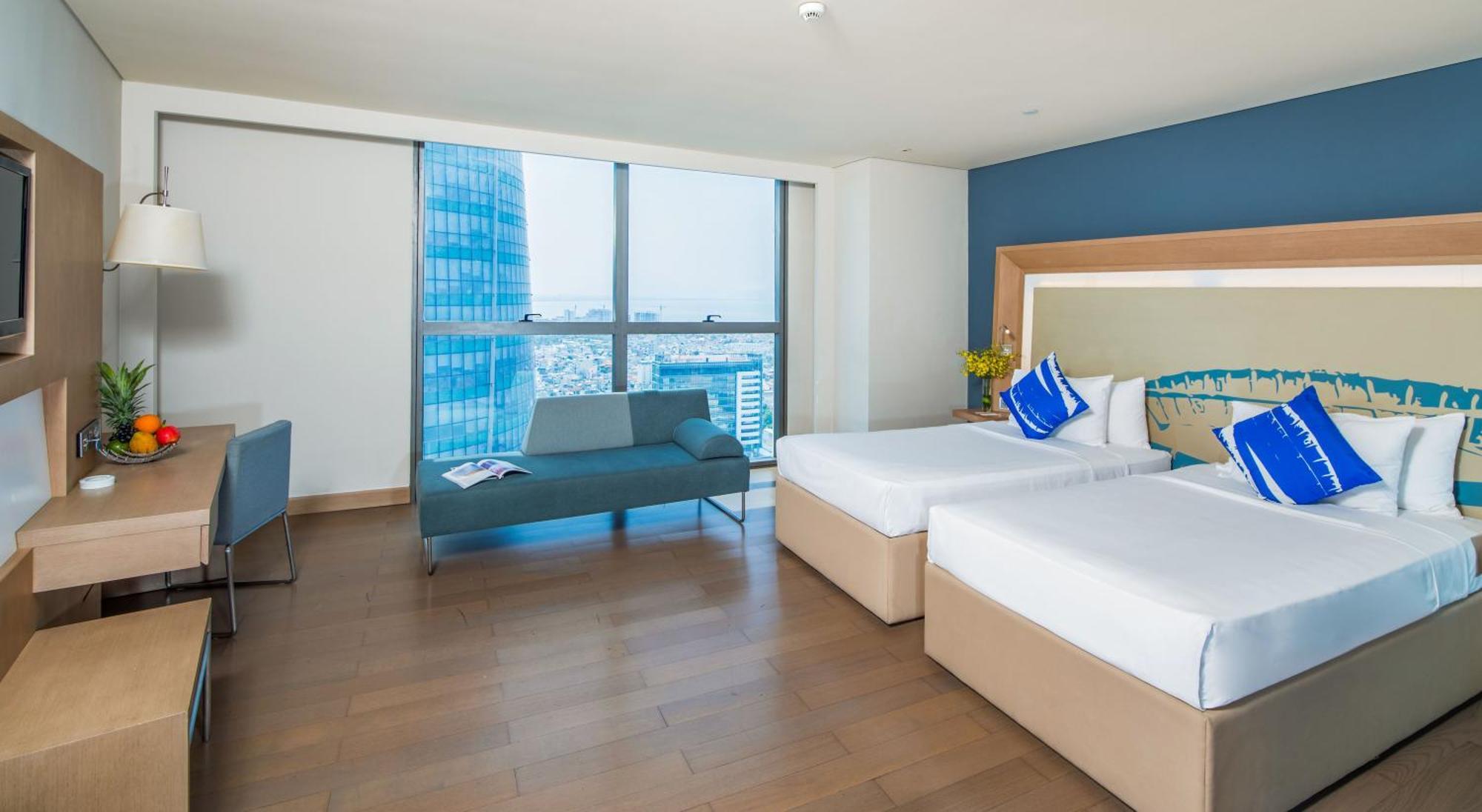 Deluxe Zweibettzimmer mit Stadtblick