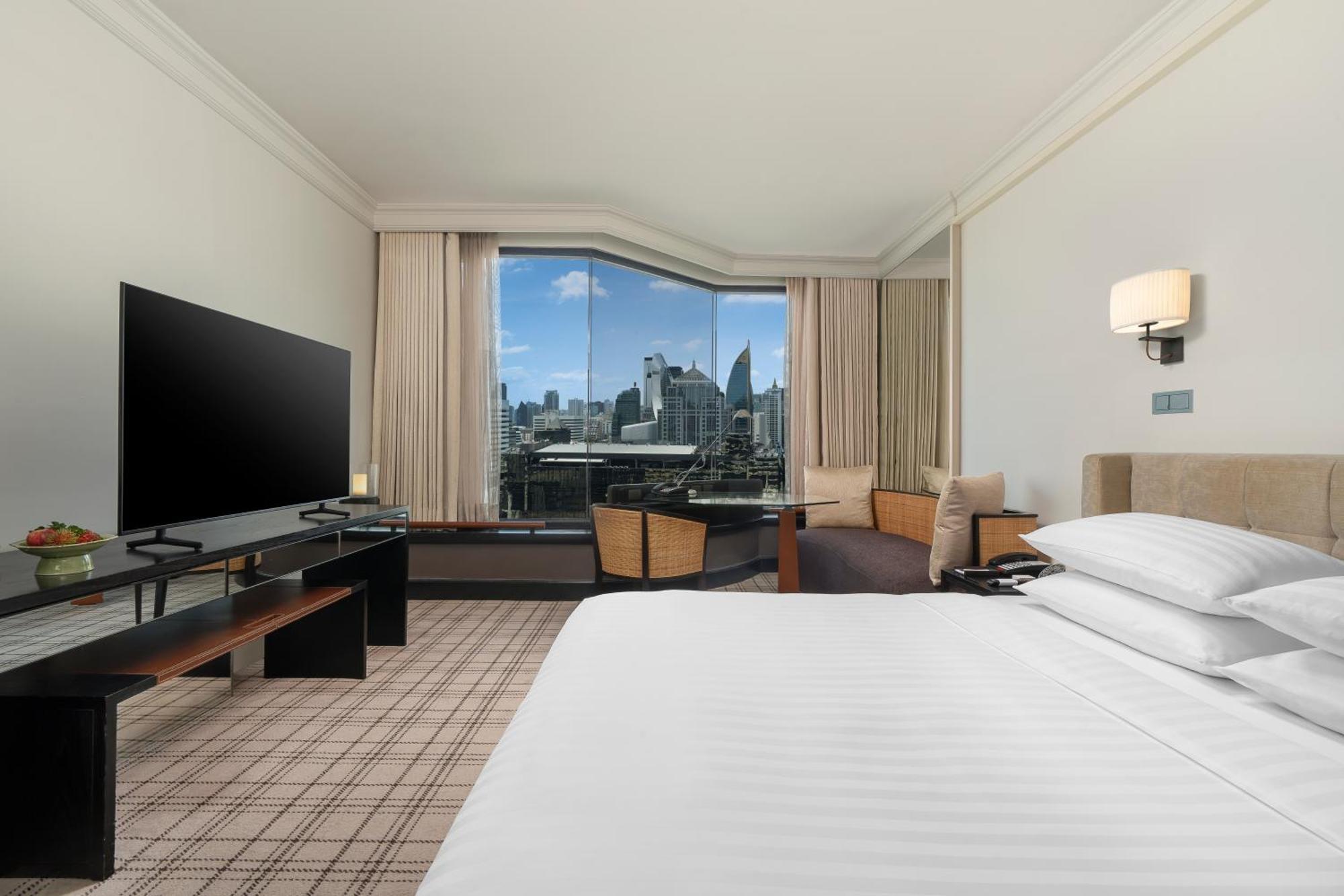 Zimmer mit Kingsize-Bett und Aussicht