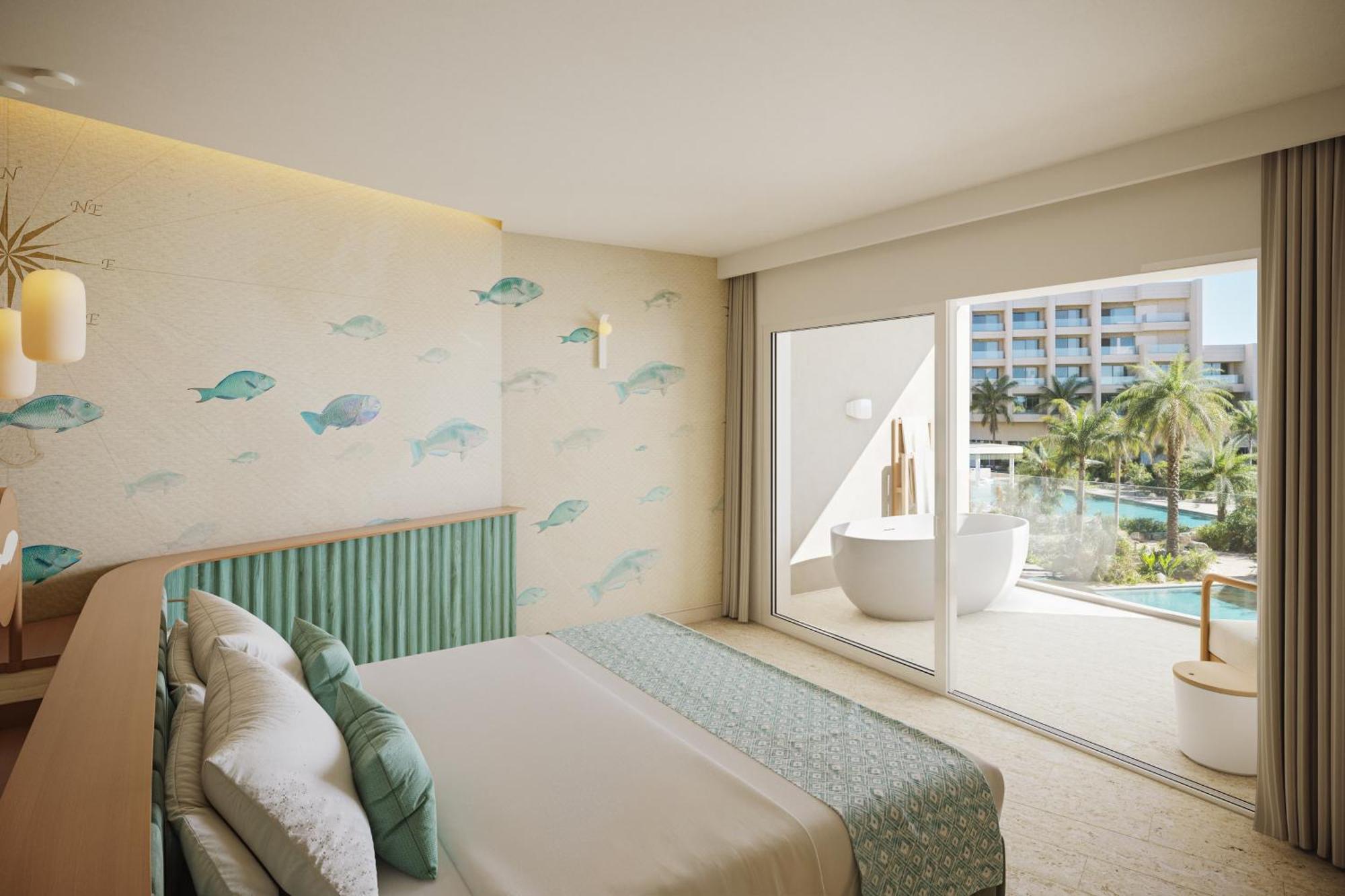 Suite mit Kingsize-Bett und Poolblick (Einzelbelegung)