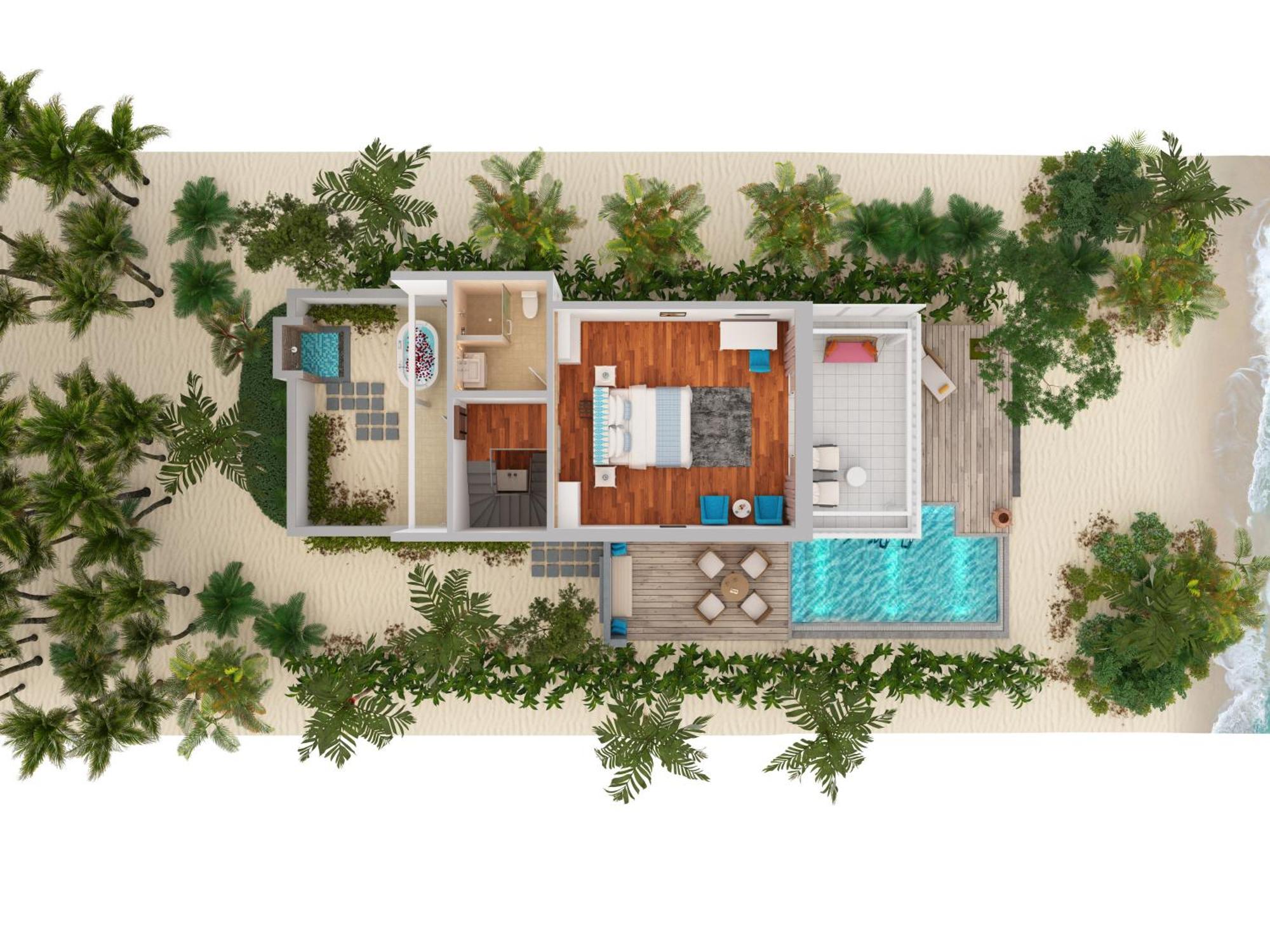 Duplex Strandvilla mit 2 Schlafzimmern und 25% Rabatt auf Spa-Anwendungen