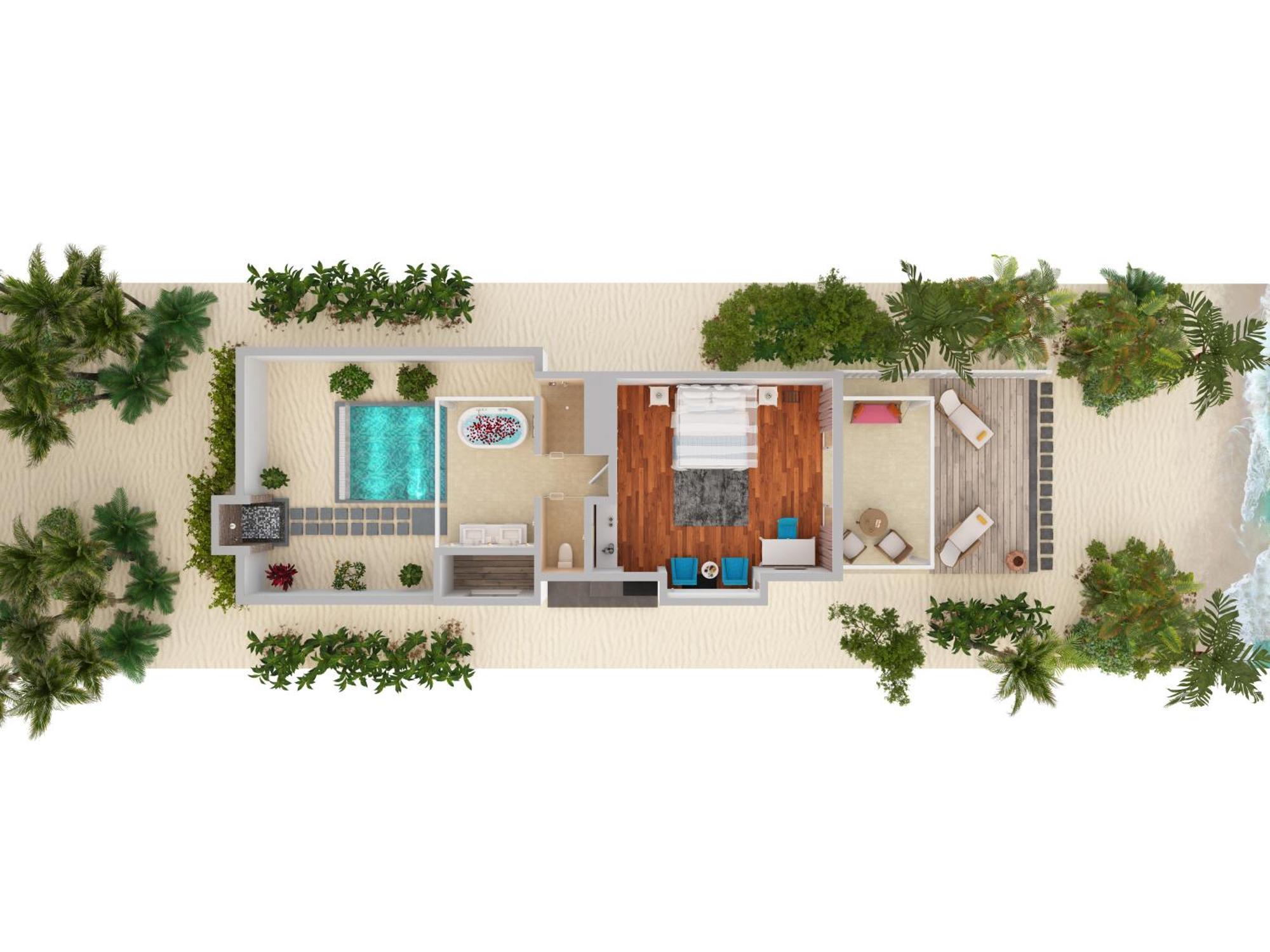 Strandvilla mit privatem Pool mit 25% Rabatt auf Wellnessanwendungen