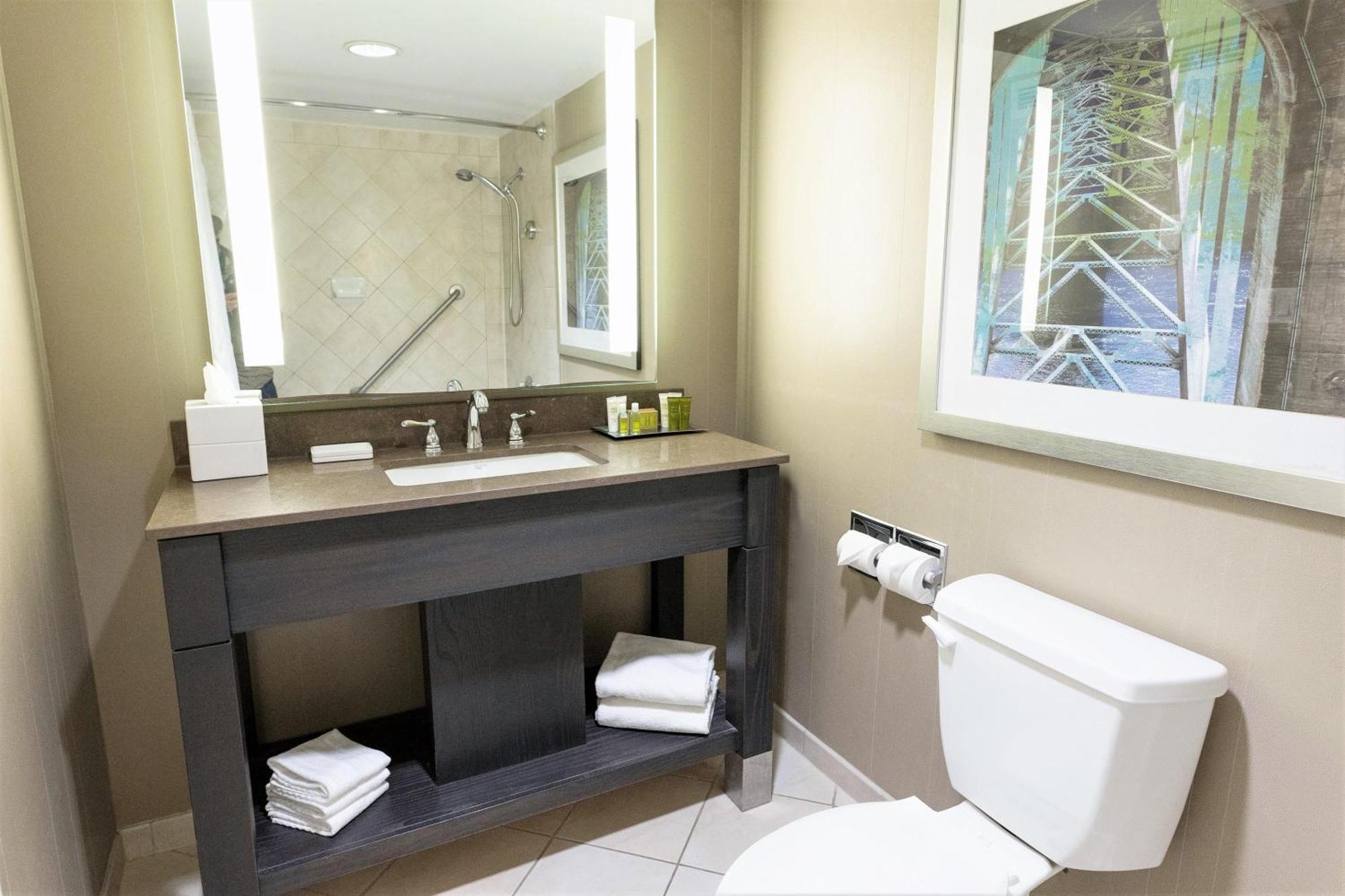 Zimmer mit 2 Queensize-Betten und Dusche
