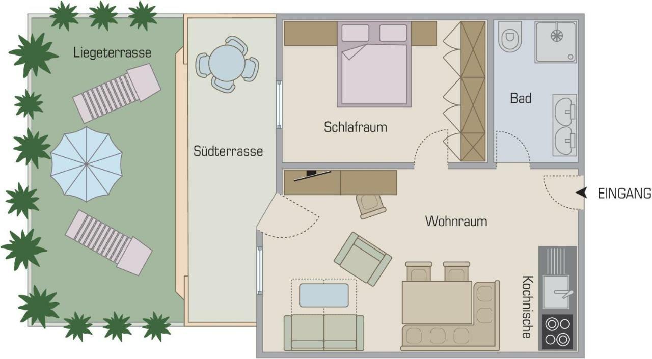 Apartment mit Terrasse