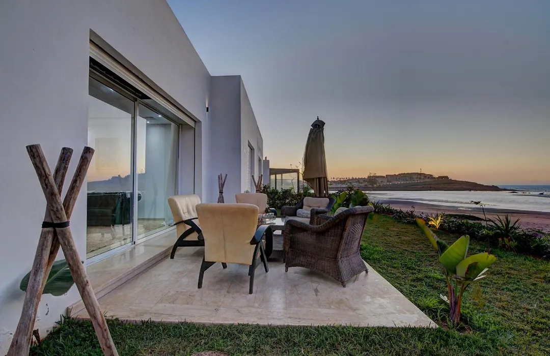 Luxury Oceanfront 3Br Villa In Rabat, Plage Val D Or - Private Beach Access & Spa-1