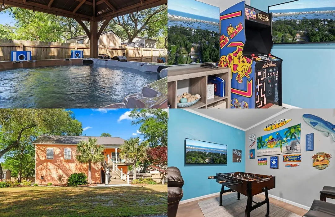 Spectacular Beach House! Arcade Games & Hot Tub! Sleeps 12!-1