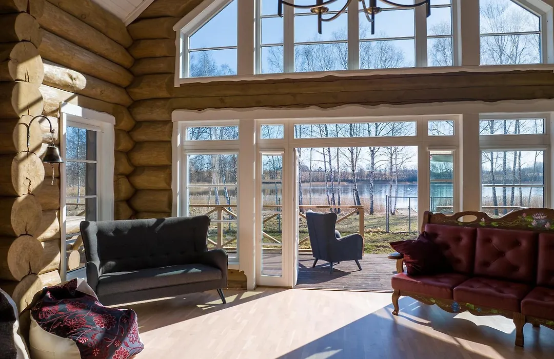 Private Lakeside Holiday House With Fireplace, Sauna, Hot Tub - Ezernams Dzintars-1