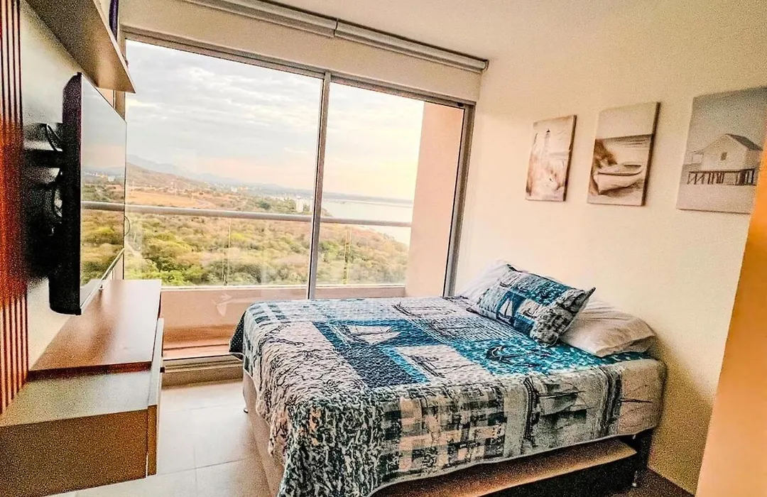 Apartamento Frente Al Mar Santa Marta Con Balcon Piscina Y Wifi-1