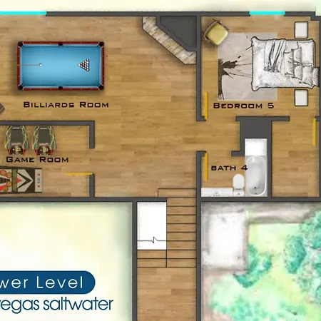 Vegas Saltwater, A Luxury Pool Villa With 5Br, Spa, Wet Deck On A Half Acre Lot-3