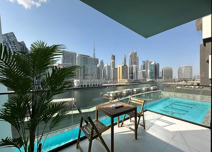 Trophy - Santorini Studio Burjkhalifa & Canal Views Sofa Bed Dubai