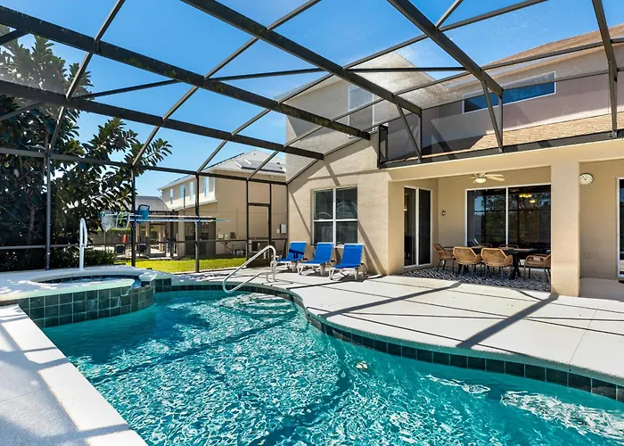 Luxury Emerald Island Resort Villa With Stunning Pool Deck And Lake View Near Disney Kissimmee
