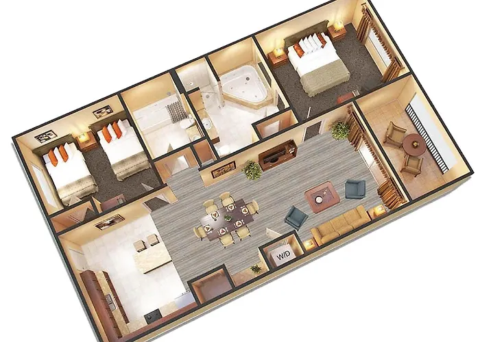 4Travel Club -Two & Three Bed Rooms Condo Resort-Free Parking & Shuttle To Parks Orlando