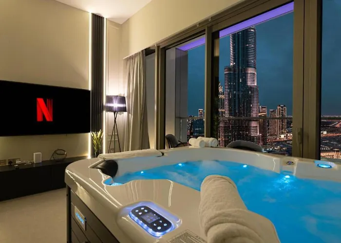 Skyhigh Luxury 2Br Burj View Private Hot Tub Walk To Dubaimall