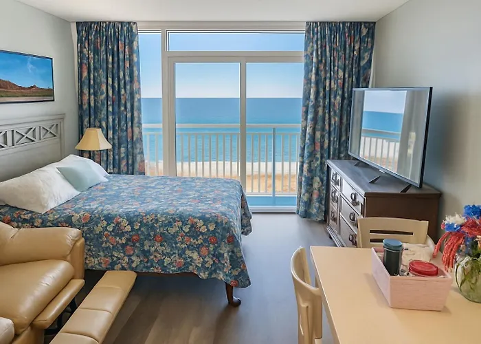 Great 2-Br Direct Oceanfront Condo Near Boardwalk At Camelot By Sea Myrtle Beach