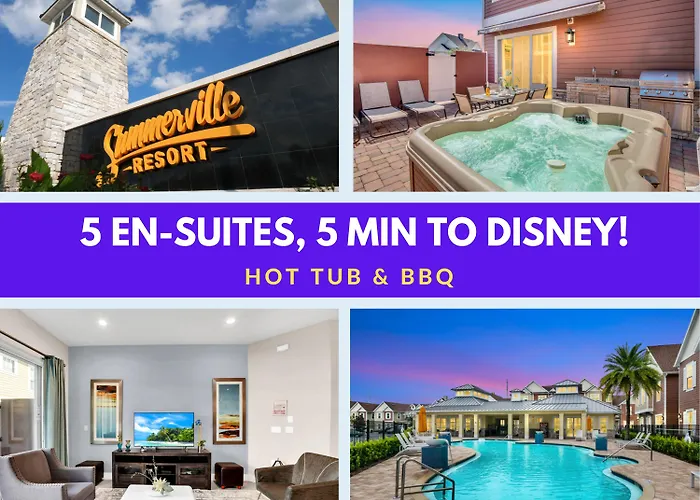5 Bedroom 6 Ba Luxury Villa 5 Min To Disneyworld Hot Tub & Bbq 112 Orlando