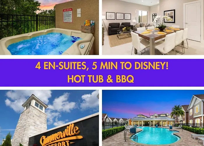 4 Bedroom 4 Ba Deluxe Villa 5 Min To Disney Family Getaway Orlando