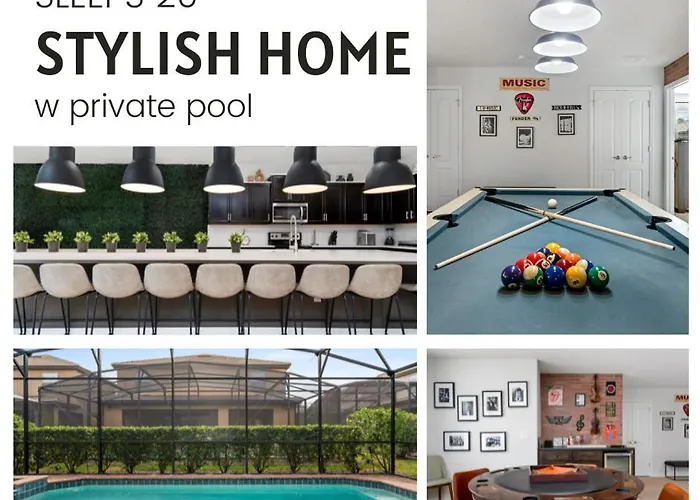 Comfortable Vacation Home Great Resort Pool/Spa Sleeps 20 Kissimmee