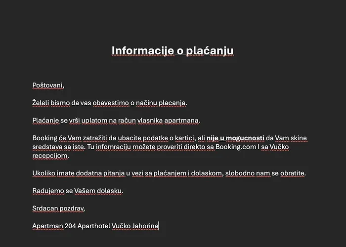 Apartman 204 Aparthotel Vucko Jahorina Private Host