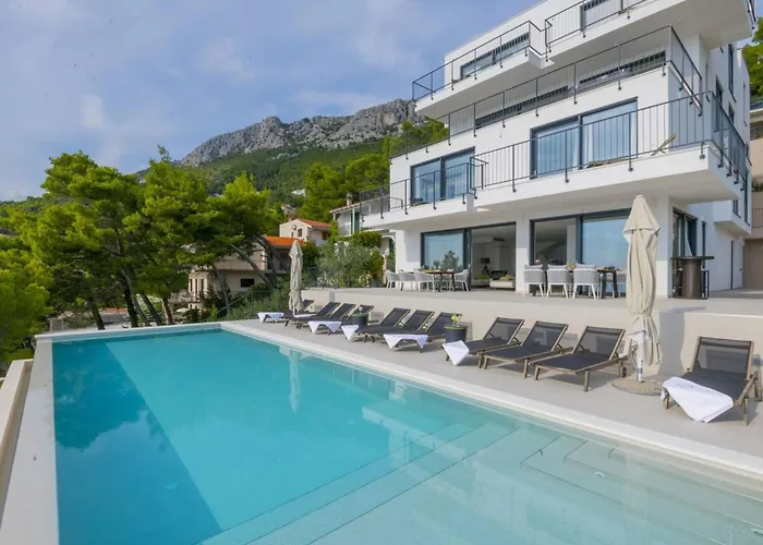 Luxury Beachfront Villa Glorious Brela With Pool And Jacuzzi
