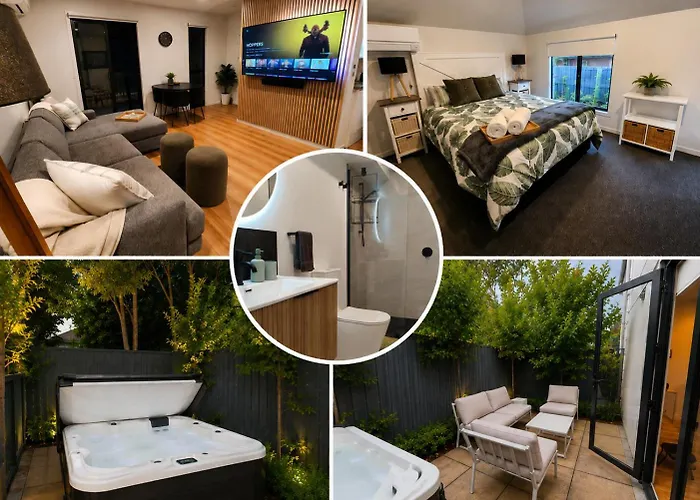 Park & Central City Spa-Pool Escape With Garage Christchurch